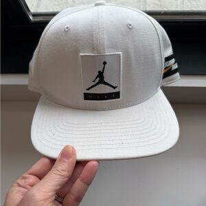 Nike White Cap with Jumpman Logo one size fits most unisex cap snap back closure